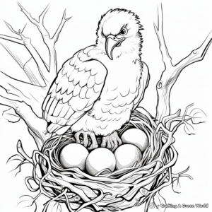 American Eagle Nest Coloring Pages for Children 3