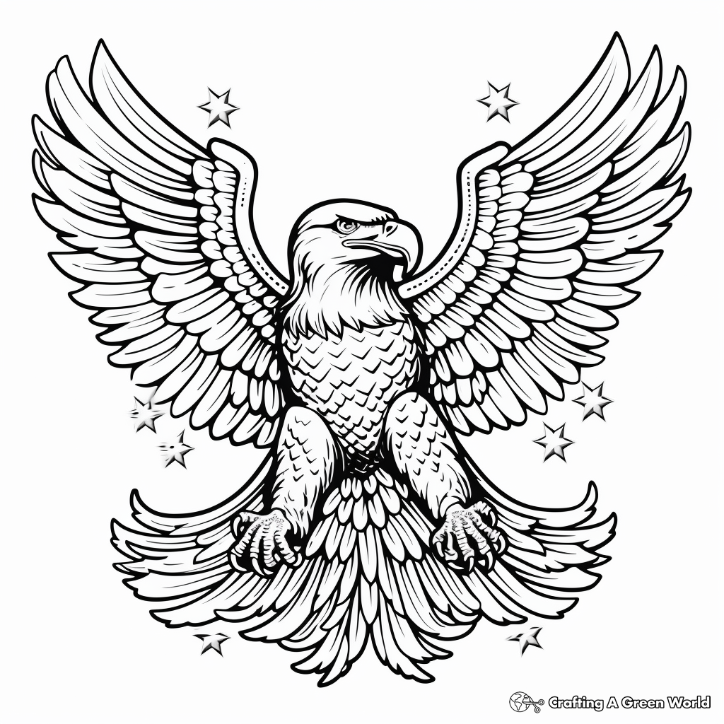 American Eagle Symbols and Emblems Coloring Pages 2