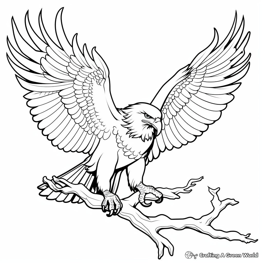 American Eagle Symbols and Emblems Coloring Pages 3