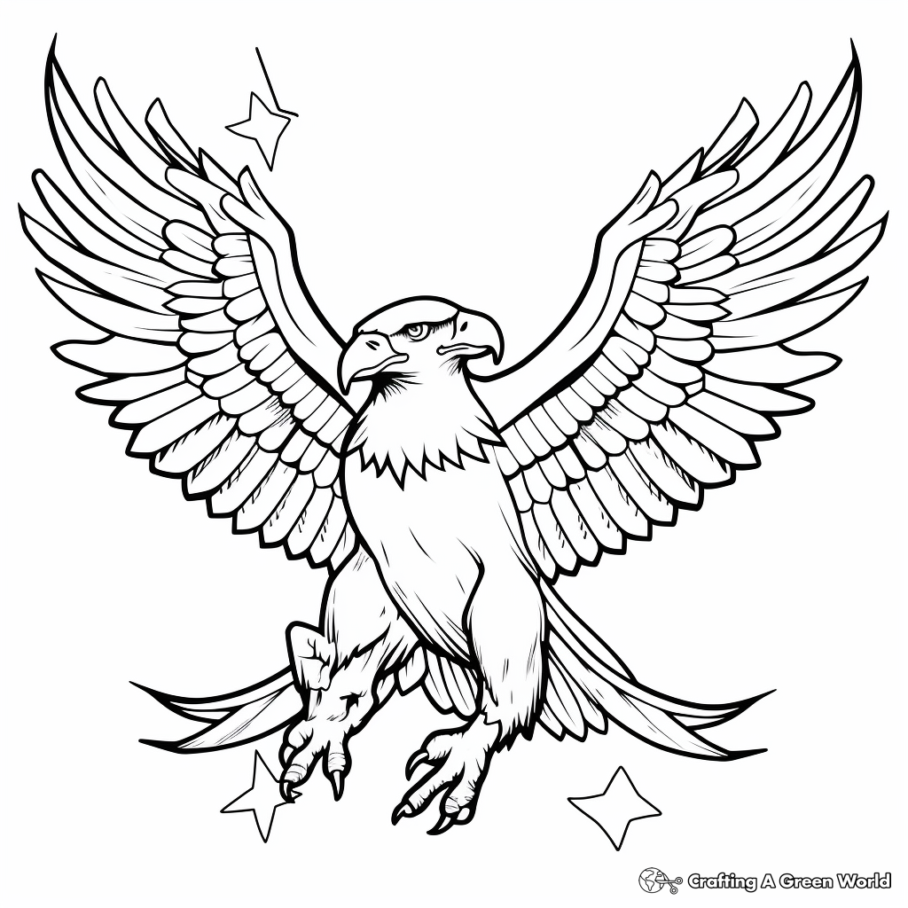 American Eagle Symbols and Emblems Coloring Pages 4