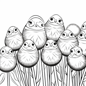 American Goldfinch Flock Coloring Pages: A Bird-Watcher's Delight 1