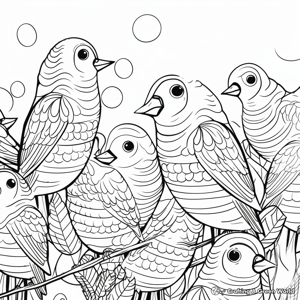 American Goldfinch Flock Coloring Pages: A Bird-Watcher's Delight 3
