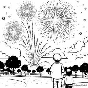 American Independence Day Fireworks Coloring Pages 2