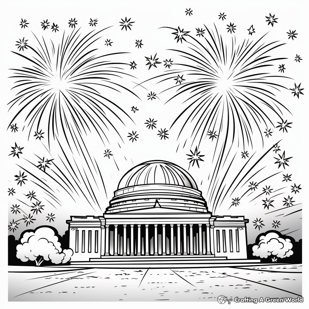 American Independence Day Fireworks Coloring Pages 4