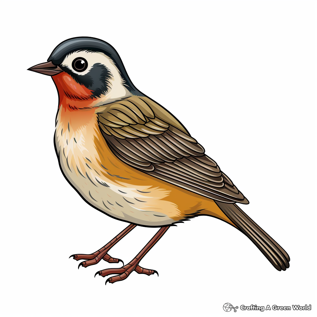 American Robin Coloring Pages for Children 2