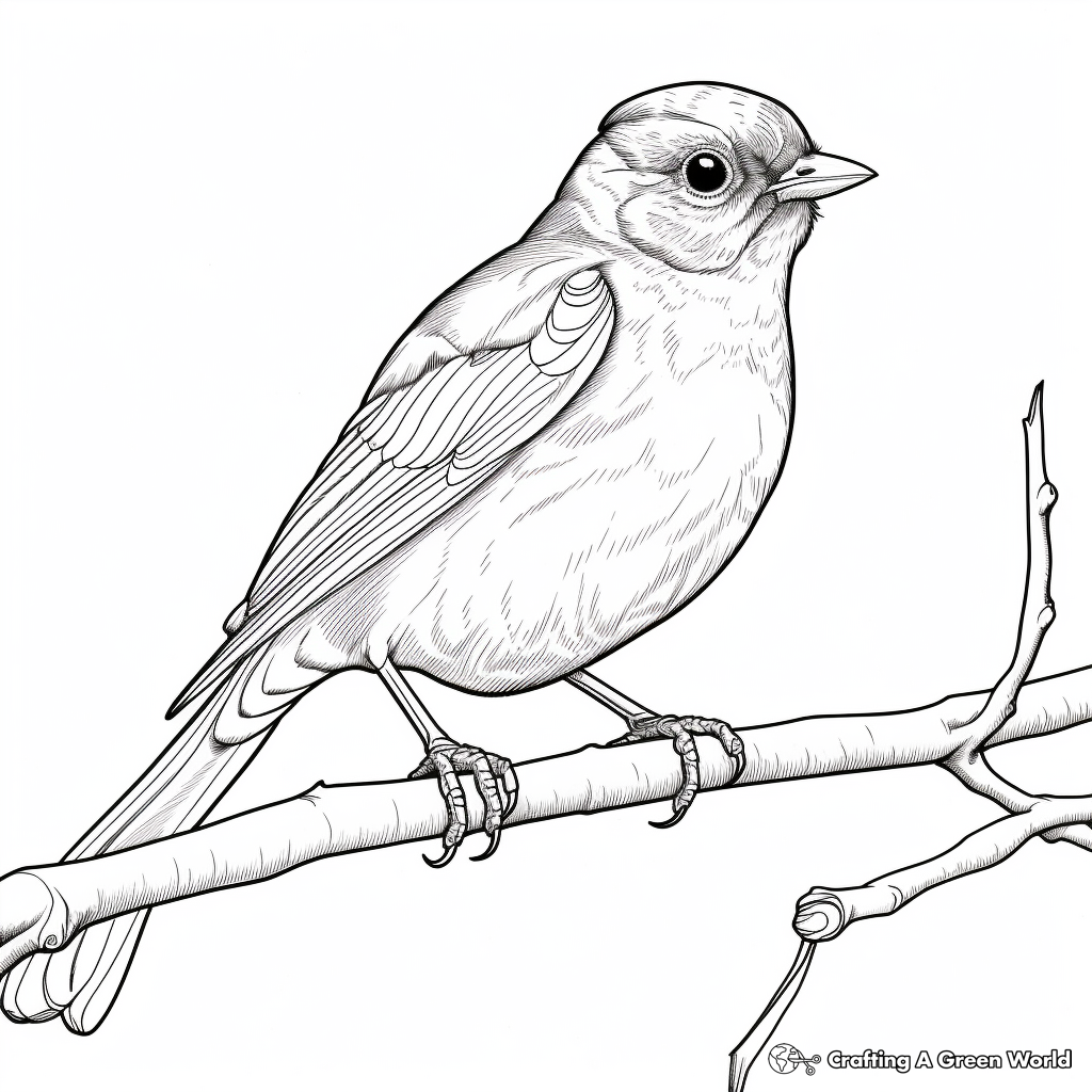 American Robin Coloring Pages for Children 4