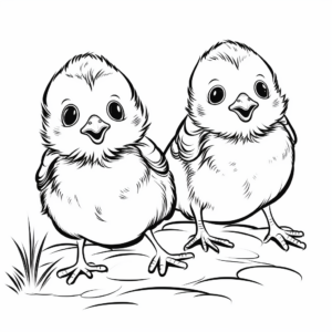 Amusing American Goldfinch Chicks Coloring Pages 1