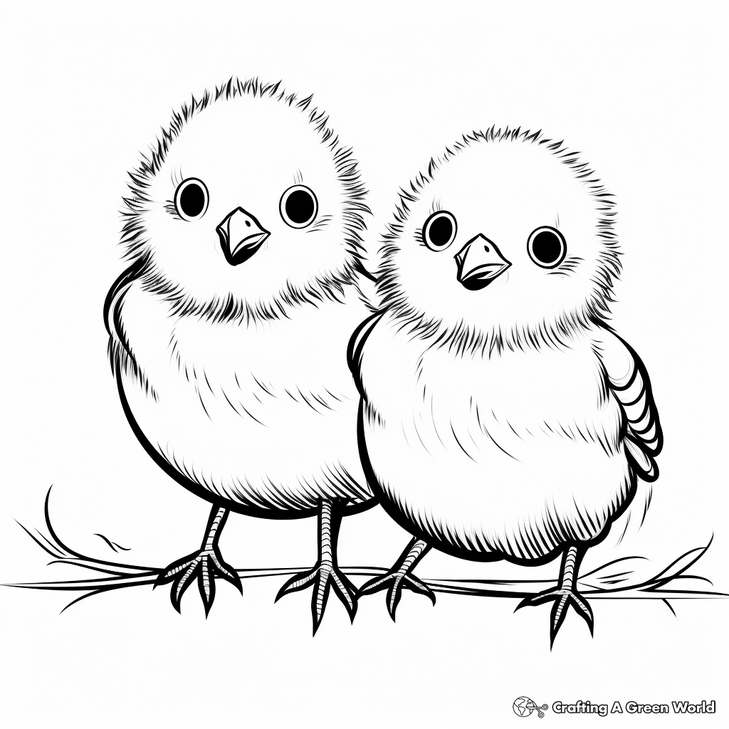 Amusing American Goldfinch Chicks Coloring Pages 2