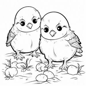 Amusing American Goldfinch Chicks Coloring Pages 3