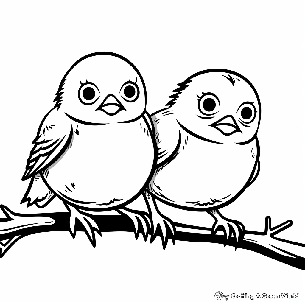 Amusing American Goldfinch Chicks Coloring Pages 4
