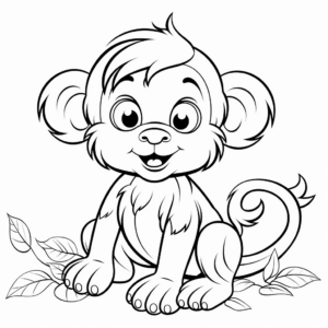 Amusing Monkey Coloring Pages 1
