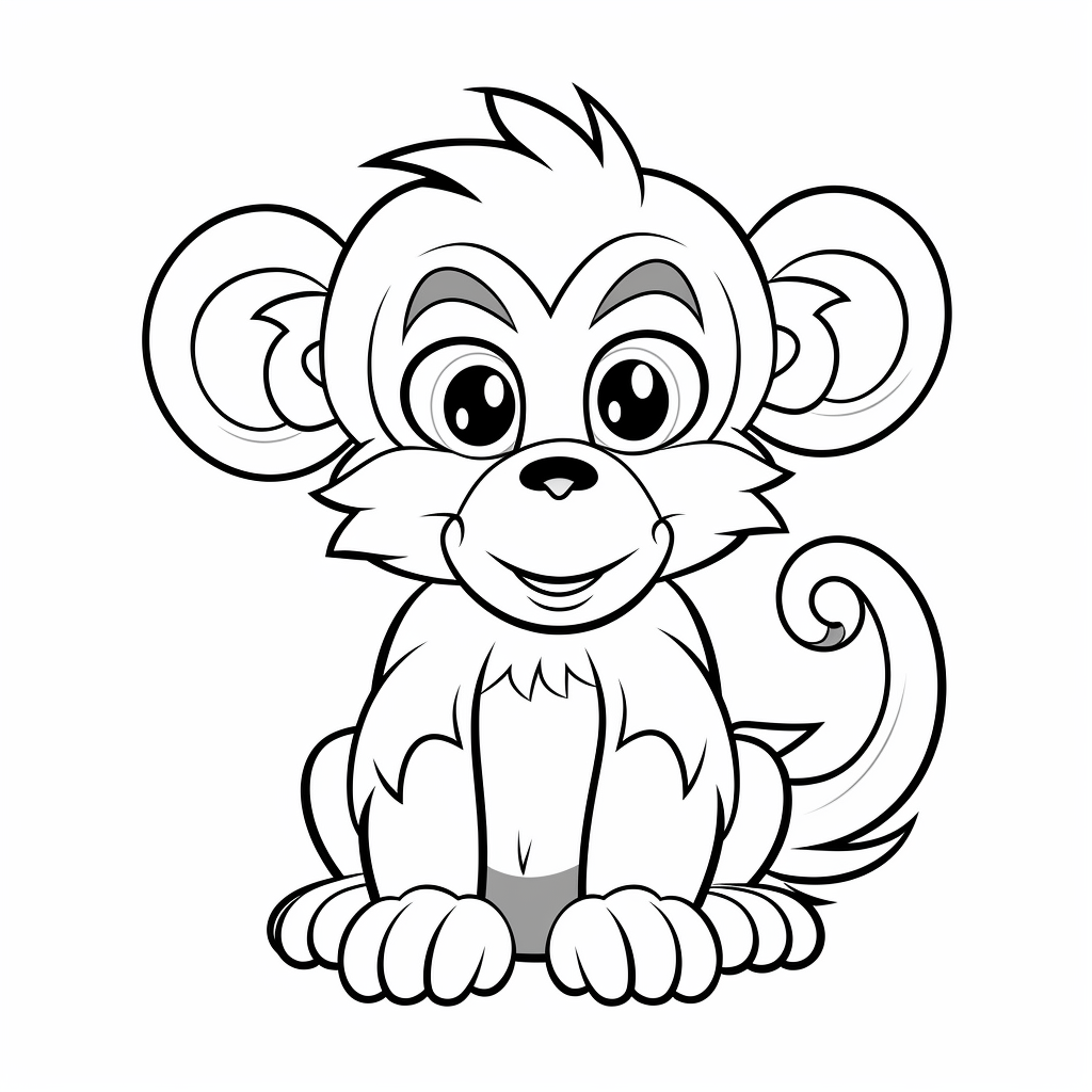 Amusing Monkey Coloring Pages 2