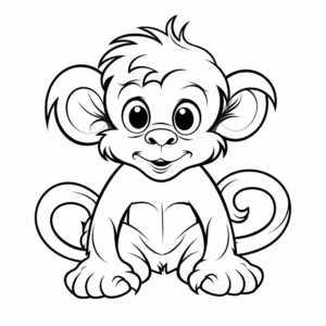 Amusing Monkey Coloring Pages 4