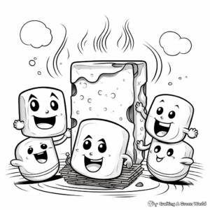 Amusing S'mores Comic Strip Coloring Pages 2