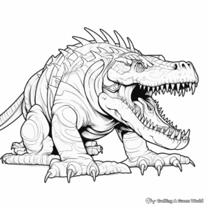 Anatomical Sarcosuchus Study Coloring Pages 2