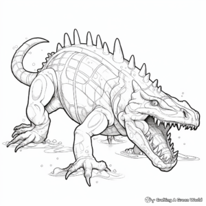 Anatomical Sarcosuchus Study Coloring Pages 4