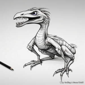 Anatomical Study of Deinonychus: Coloring Pages for Students 1