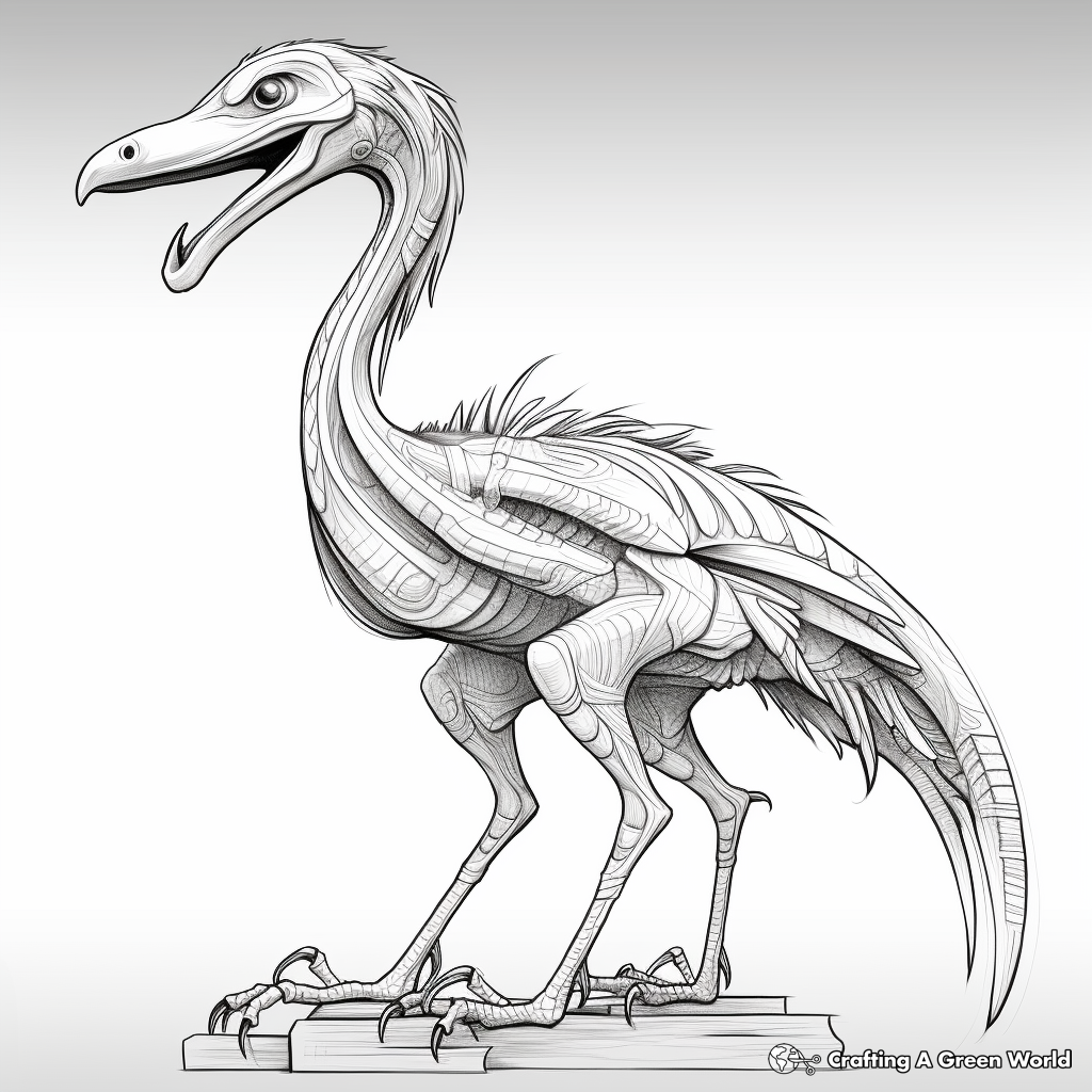 Anatomical Study of Deinonychus: Coloring Pages for Students 2