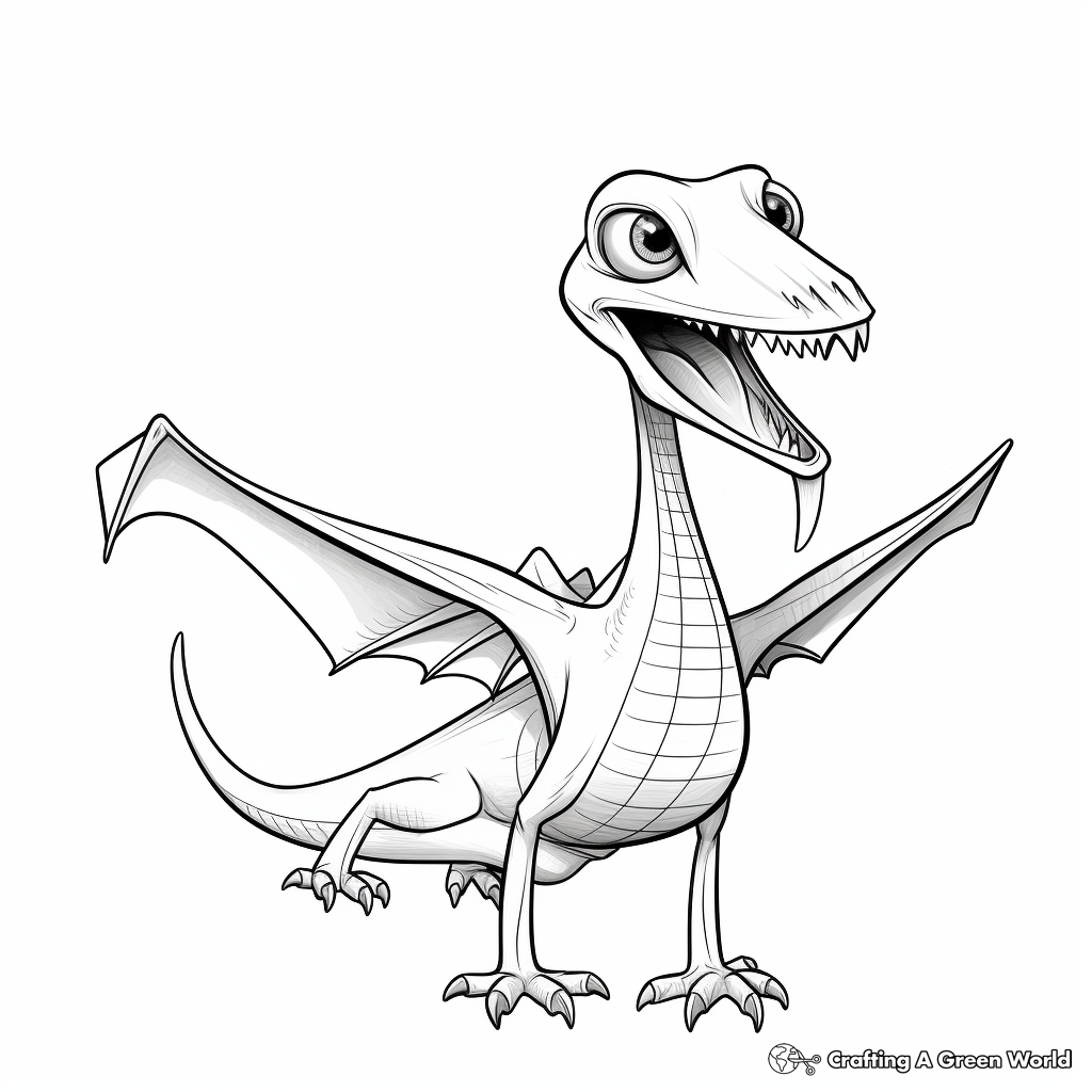 Anatomically Accurate Pterodactyl Coloring Pages 1