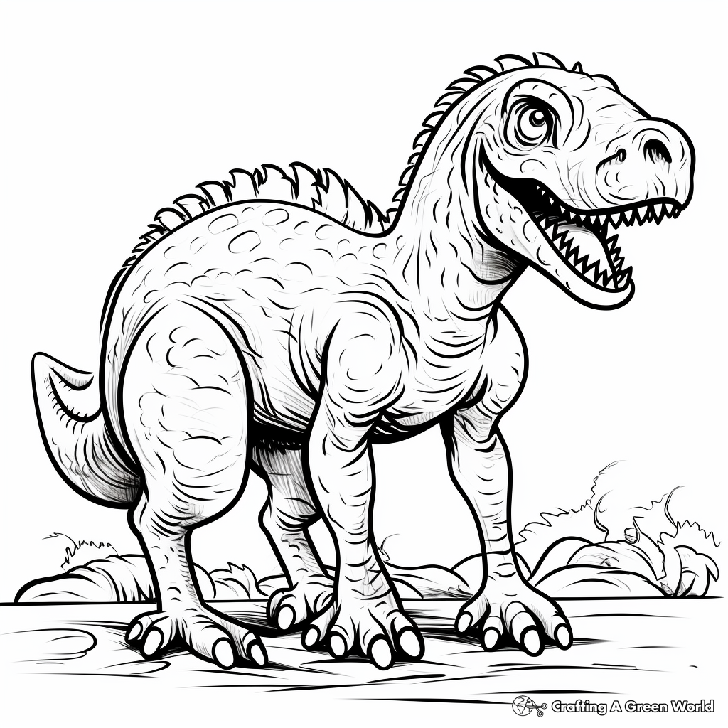 Ancient Carnivore: The Deltadromeus Coloring Pages 2