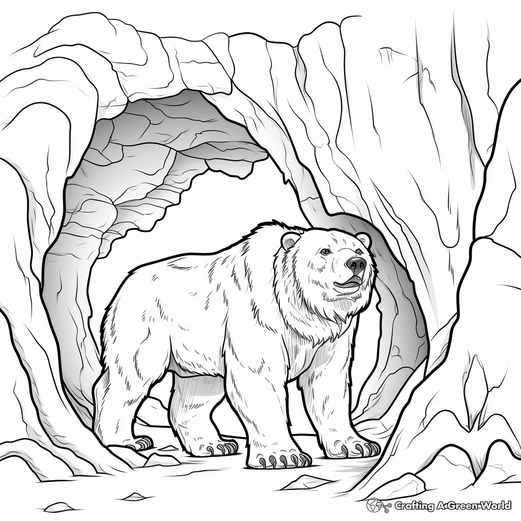 Ancient Cave Bear Coloring Pages for History Enthusiasts 1
