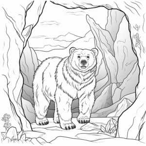 Ancient Cave Bear Coloring Pages for History Enthusiasts 2