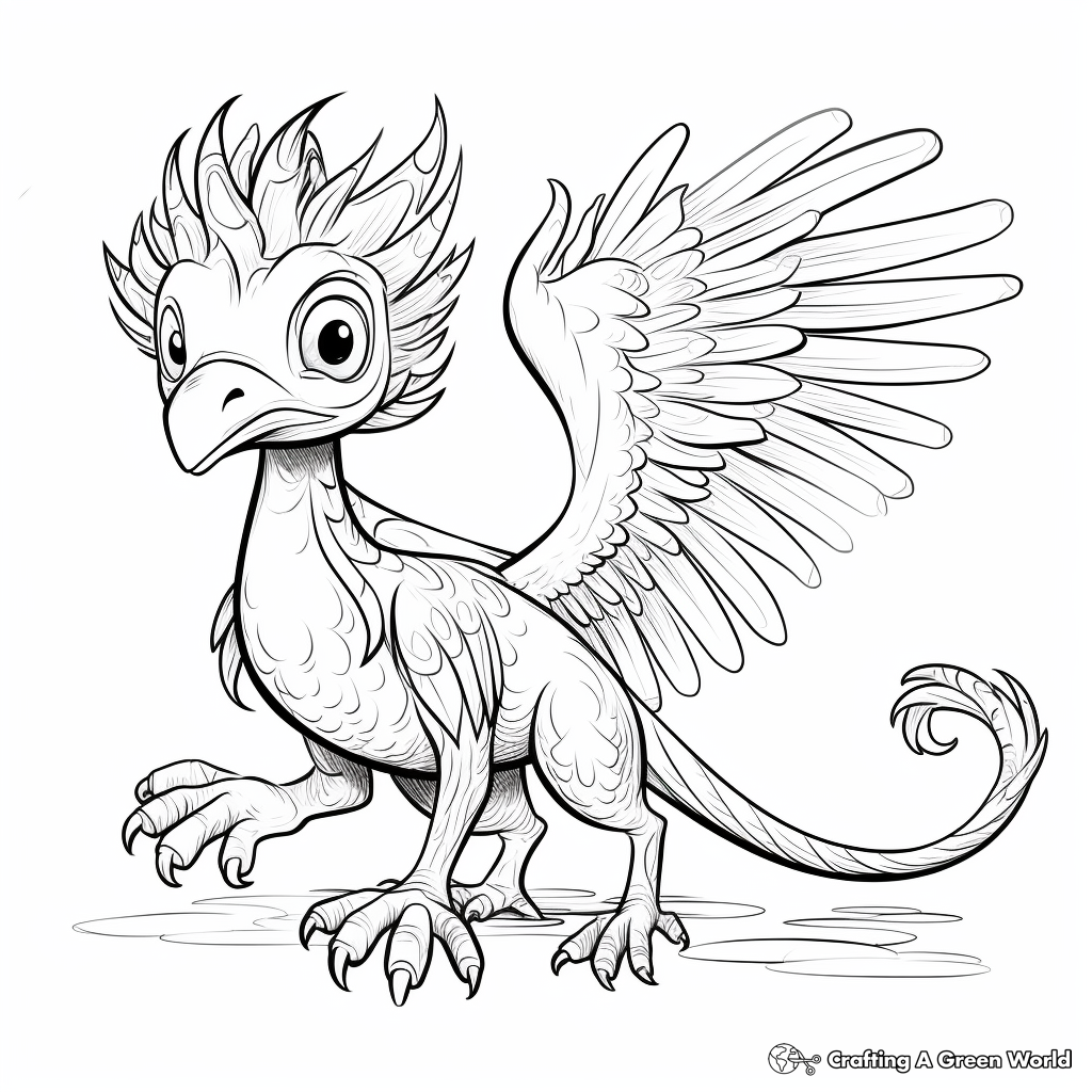Ancient Chinese Microraptor Artifact Coloring Pages 2