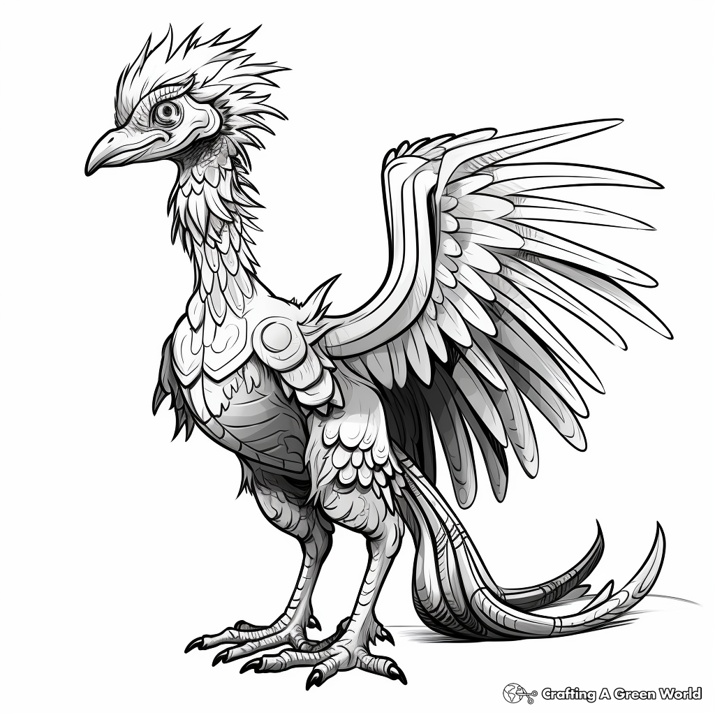 Ancient Chinese Microraptor Artifact Coloring Pages 3