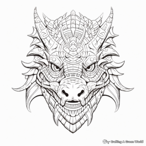Ancient Dragon Head Coloring Sheets: Fantasy Series 4