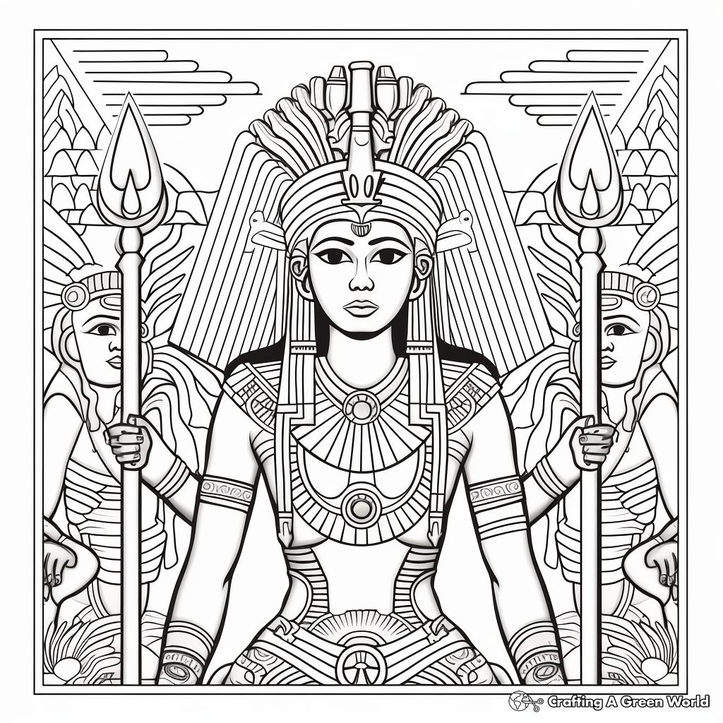 Ancient Egyptian Gods and Goddesses Coloring Pages 1