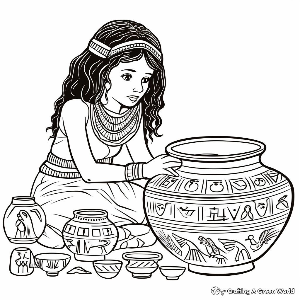 Ancient Egyptian Pottery Coloring Pages 1