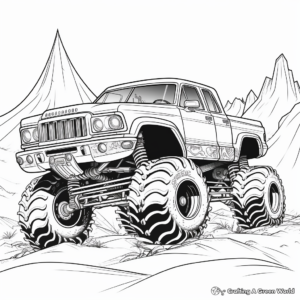 Ancient Egyptian-themed Monster Truck Coloring Pages 2