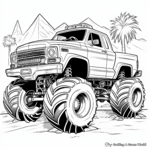 Ancient Egyptian-themed Monster Truck Coloring Pages 4