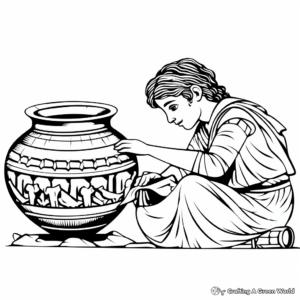 Ancient Greek Pottery Coloring Pages 1