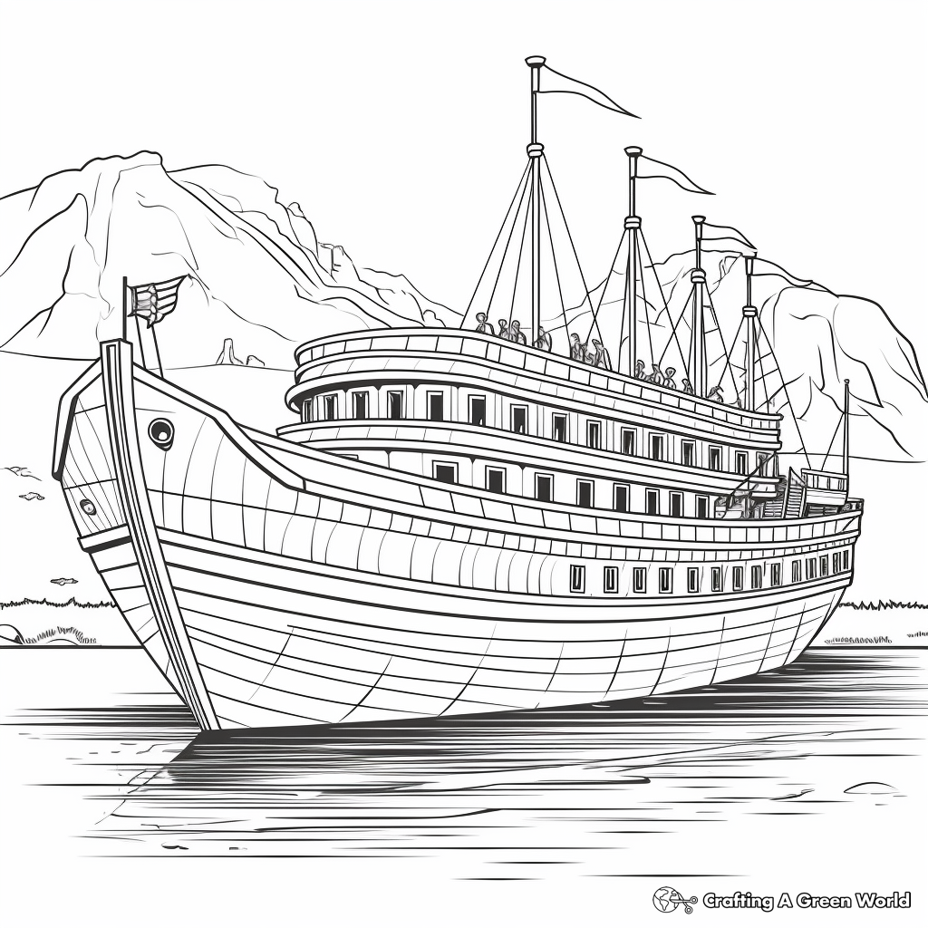 Ancient Phoenician Ship Coloring Pages 1