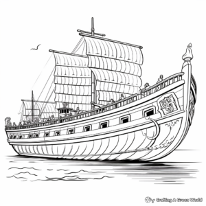 Ancient Phoenician Ship Coloring Pages 2