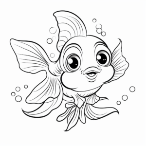 Angelic Goldfish with Wings Coloring Pages 1