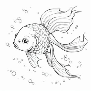 Angelic Goldfish with Wings Coloring Pages 3