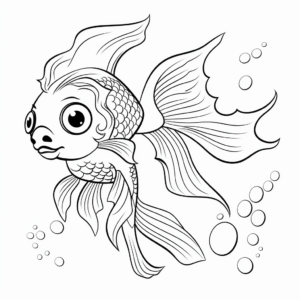 Angelic Goldfish with Wings Coloring Pages 4