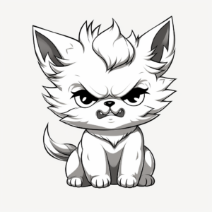 Angry Anime Wolf Pup Coloring Pages 1