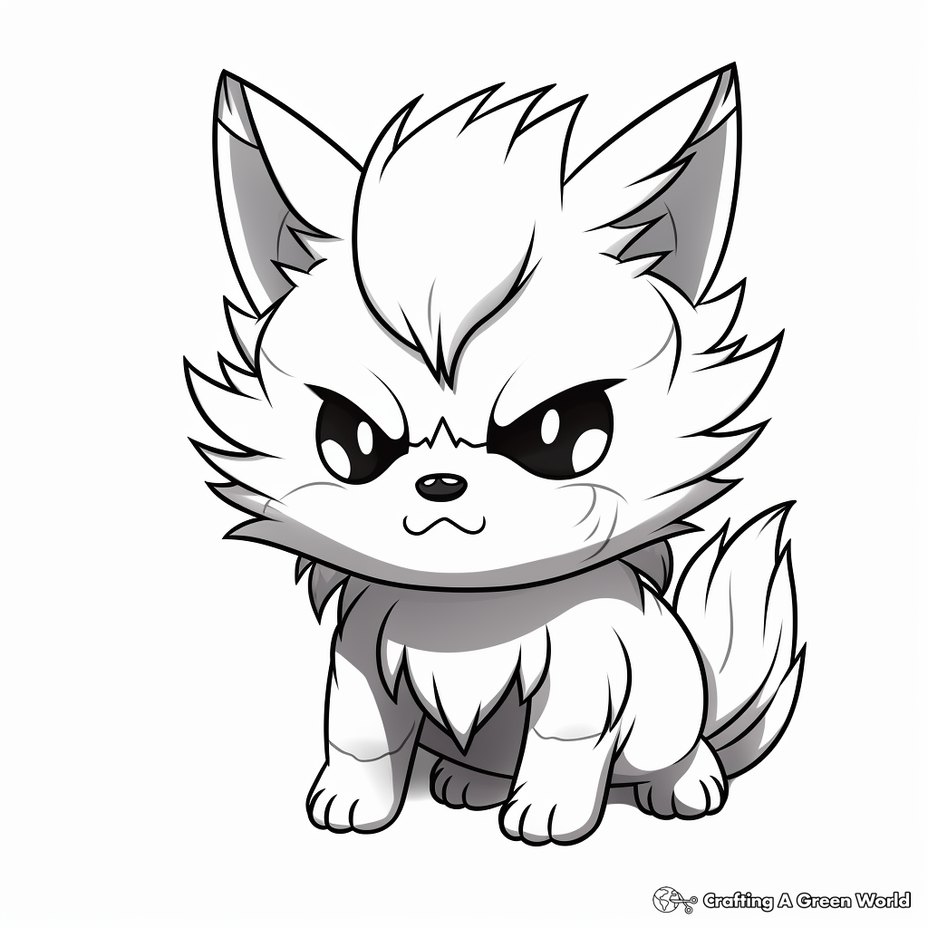 Angry Anime Wolf Pup Coloring Pages 2