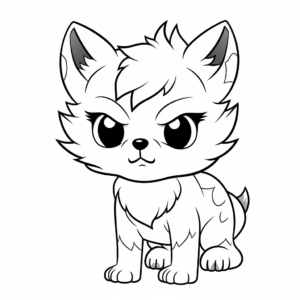 Angry Anime Wolf Pup Coloring Pages 4