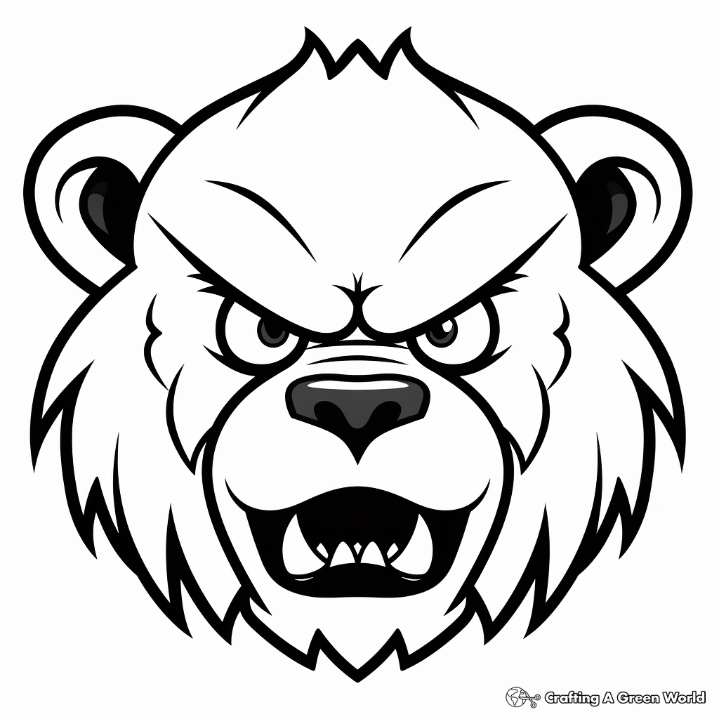 Angry Bear Face Coloring Pages 3