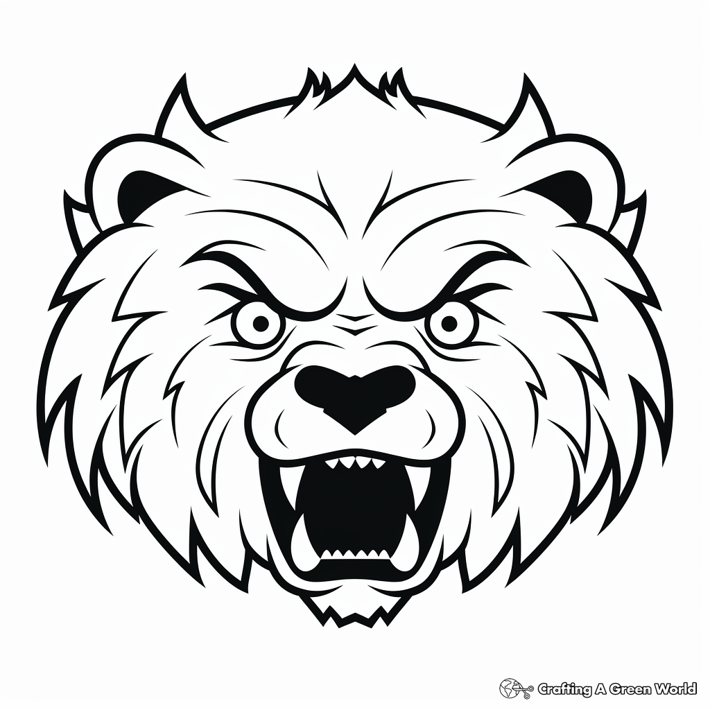 Angry Bear Face Coloring Pages 4