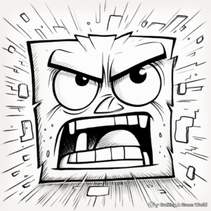 Angry Faces Coloring Pages for Stress Relief 1