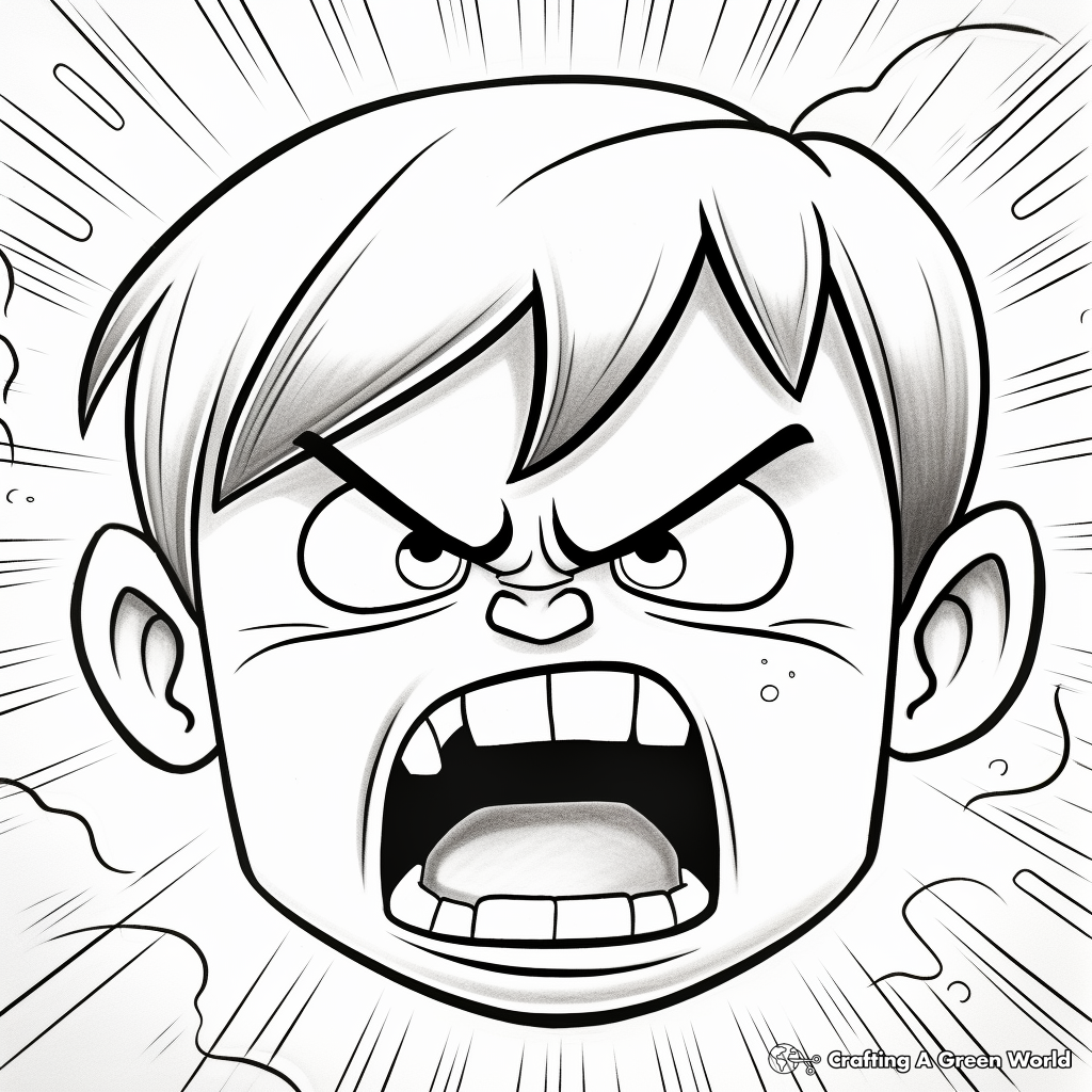 Angry Faces Coloring Pages for Stress Relief 2