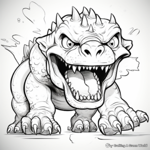 Angry T Rex Breaking Out Coloring Pages 2