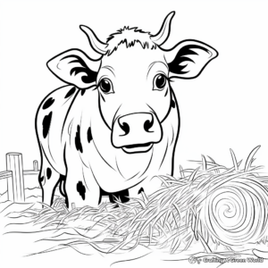 Animal Eating Hay Coloring Pages 2
