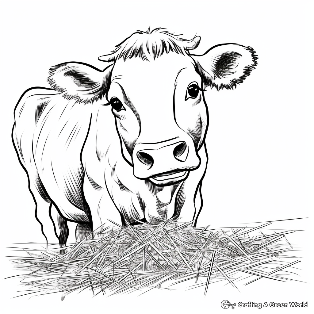 Animal Eating Hay Coloring Pages 3