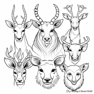 Animal Heads Coloring Pages: Wildlife Extravaganza 1